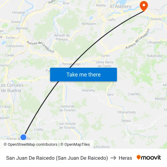 San Juan De Raicedo (San Juan De Raicedo) to Heras map