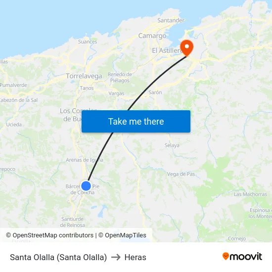 Santa Olalla (Santa Olalla) to Heras map