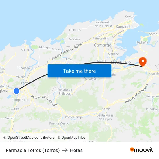 Farmacia Torres (Torres) to Heras map