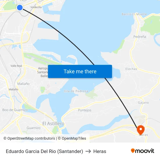 Eduardo Garcia Del Rio (Santander) to Heras map