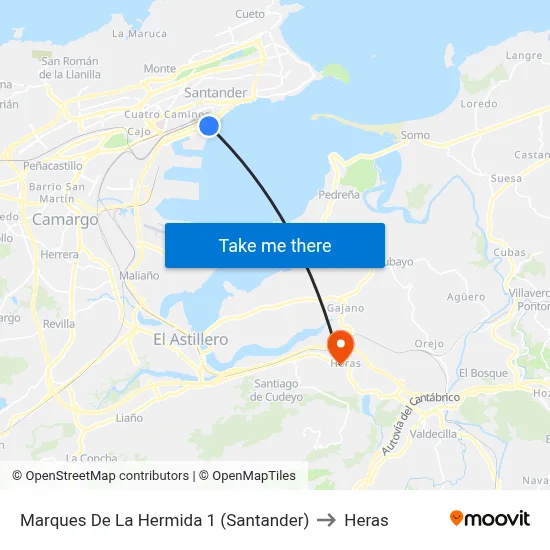 Marques De La Hermida 1 (Santander) to Heras map
