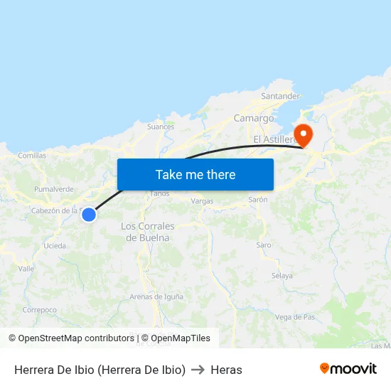 Herrera De Ibio (Herrera De Ibio) to Heras map