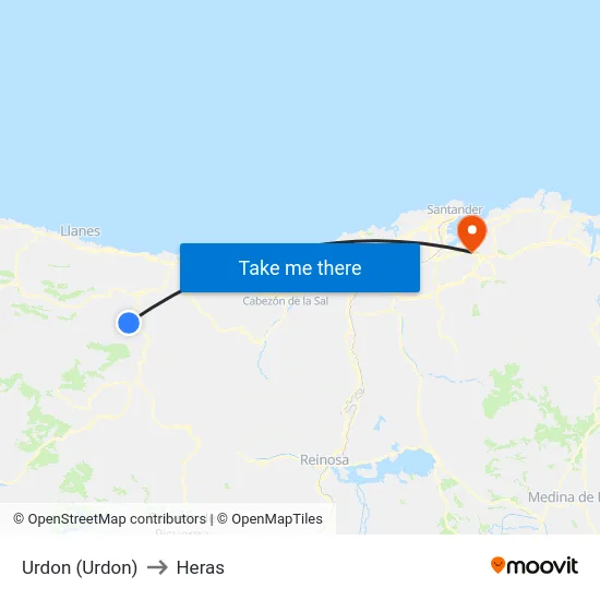 Urdon (Urdon) to Heras map