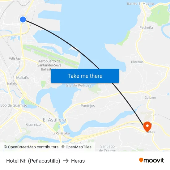 Hotel Nh (Peñacastillo) to Heras map