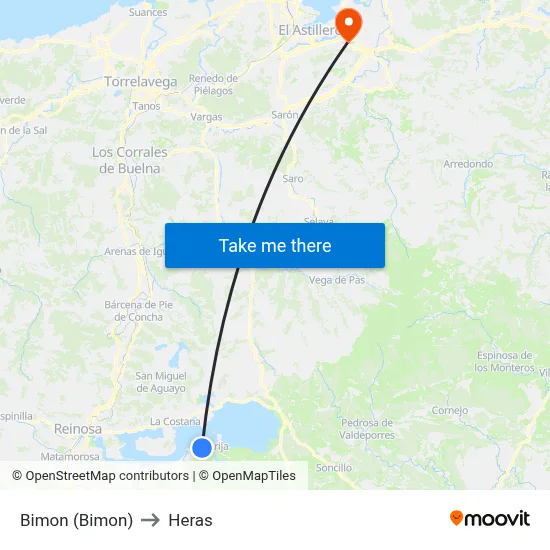 Bimon (Bimon) to Heras map