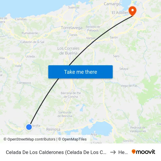 Celada De Los Calderones (Celada De Los Calderones) to Heras map