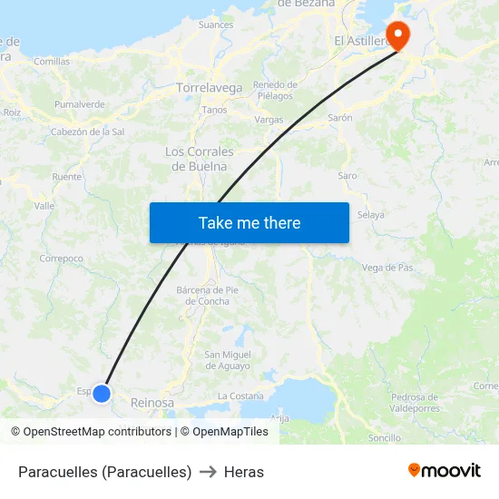Paracuelles (Paracuelles) to Heras map