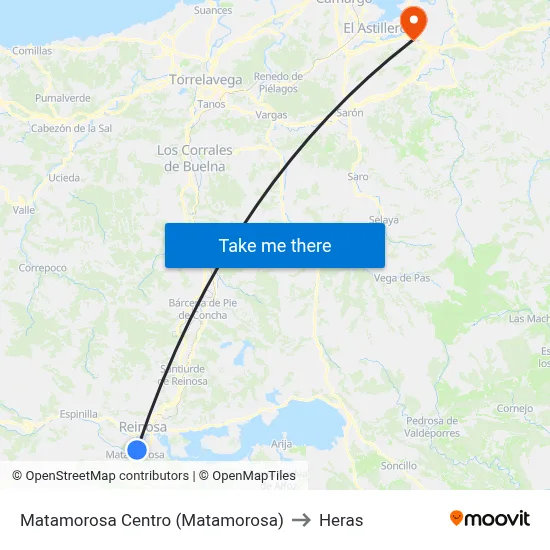 Matamorosa Centro (Matamorosa) to Heras map