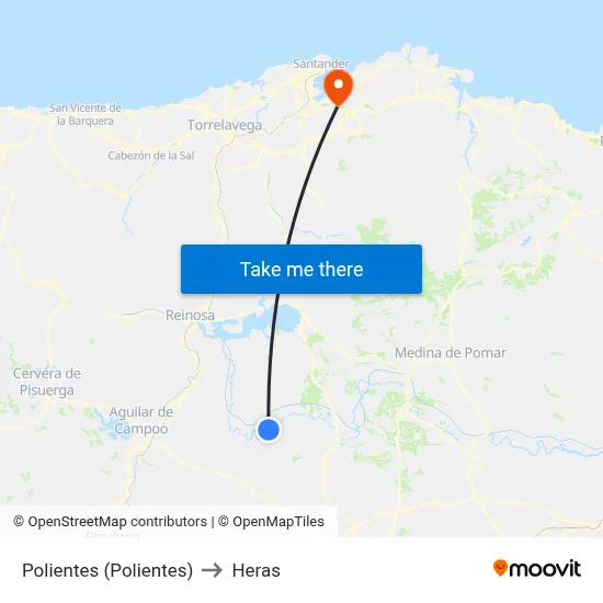 Polientes (Polientes) to Heras map
