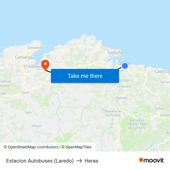 Estacion Autobuses (Laredo) to Heras map
