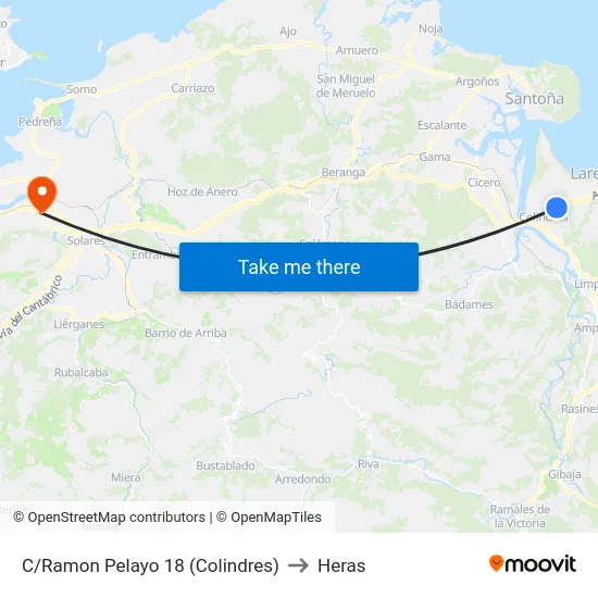 C/Ramon Pelayo 18 (Colindres) to Heras map