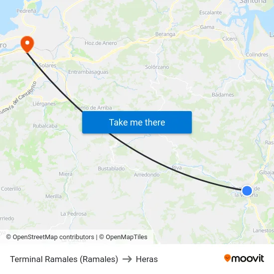 Terminal Ramales (Ramales) to Heras map