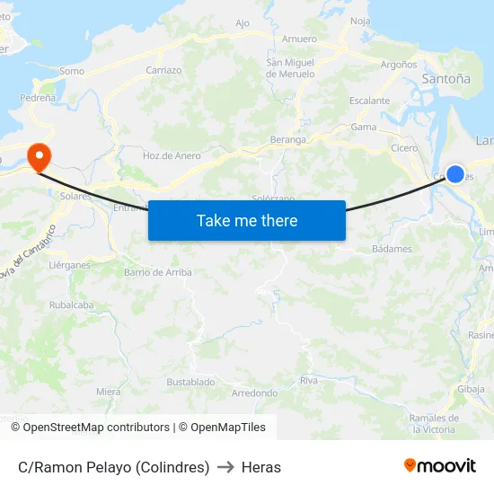 C/Ramon Pelayo (Colindres) to Heras map
