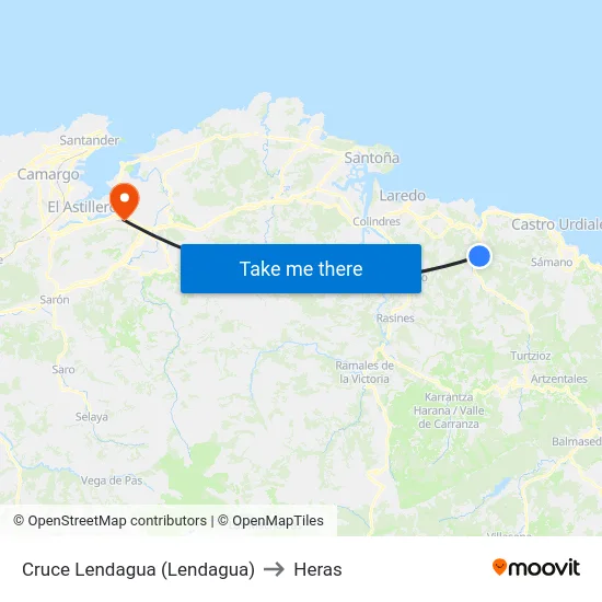 Cruce Lendagua (Lendagua) to Heras map