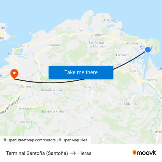 Terminal Santoña (Santoña) to Heras map