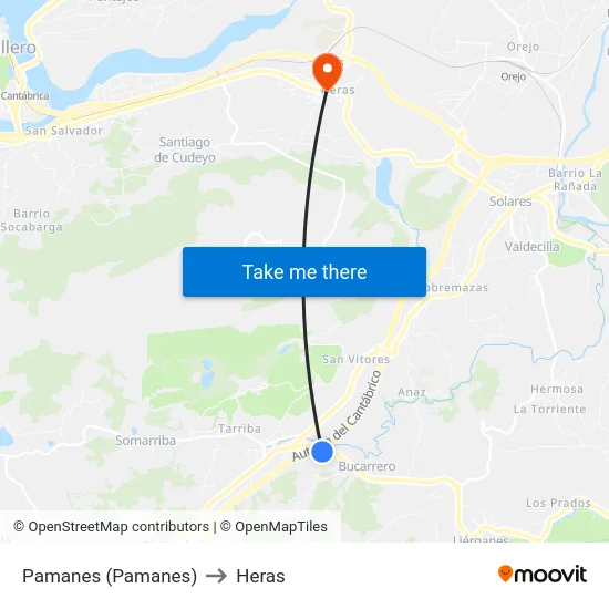 Pamanes (Pamanes) to Heras map