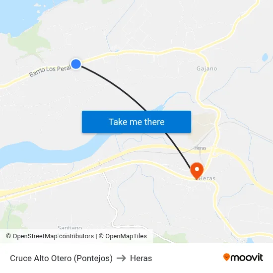 Cruce Alto Otero (Pontejos) to Heras map