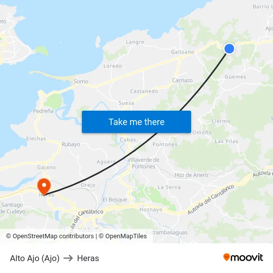Alto Ajo (Ajo) to Heras map