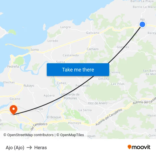 Ajo (Ajo) to Heras map