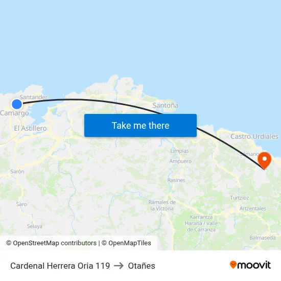 Cardenal Herrera Oria 119 to Otañes map