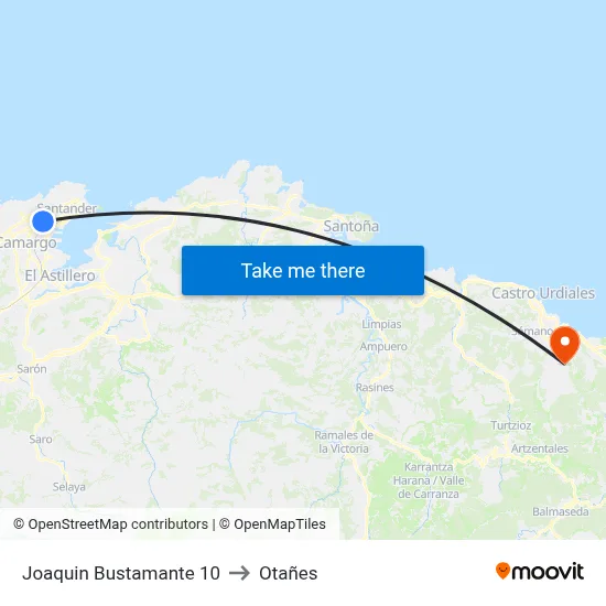 Joaquin Bustamante 10 to Otañes map