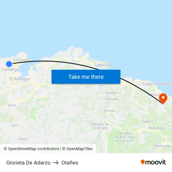 Glorieta De Adarzo to Otañes map