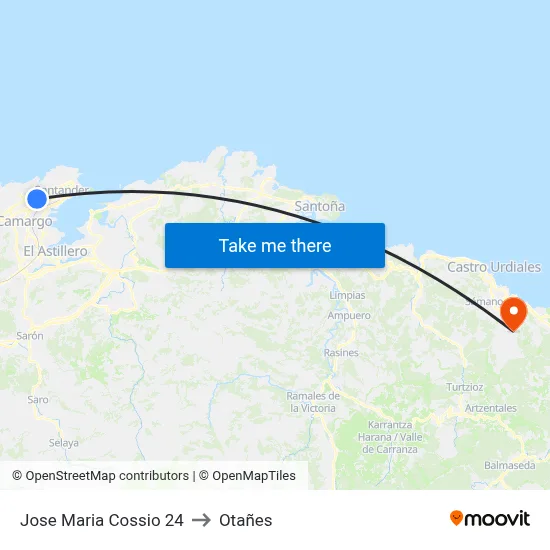 Jose Maria Cossio 24 to Otañes map