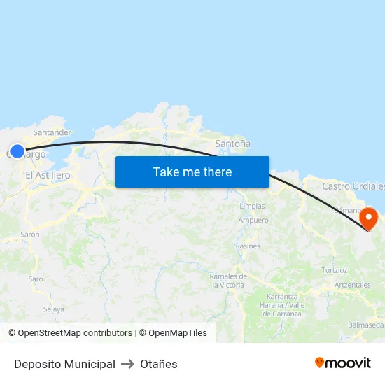 Deposito Municipal to Otañes map