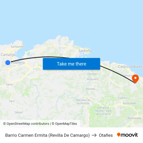 Barrio Carmen Ermita (Revilla De Camargo) to Otañes map