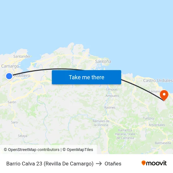 Barrio Calva 23 (Revilla De Camargo) to Otañes map