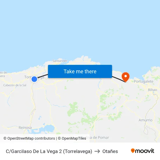 C/Garcilaso De La Vega 2 (Torrelavega) to Otañes map