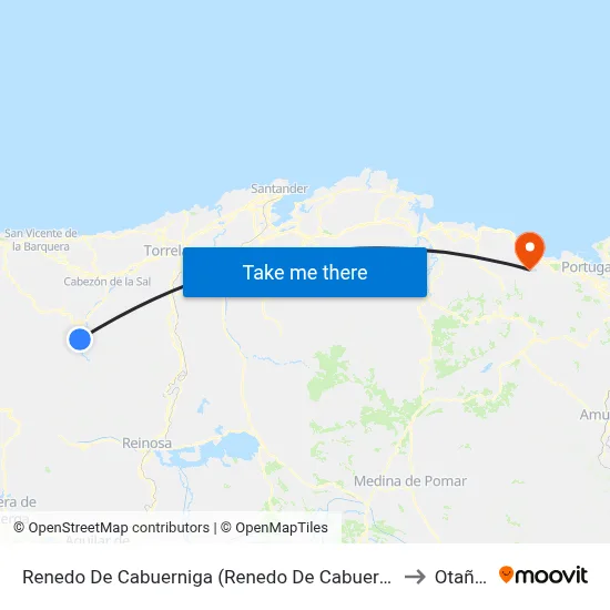 Renedo De Cabuerniga (Renedo De Cabuerniga) to Otañes map