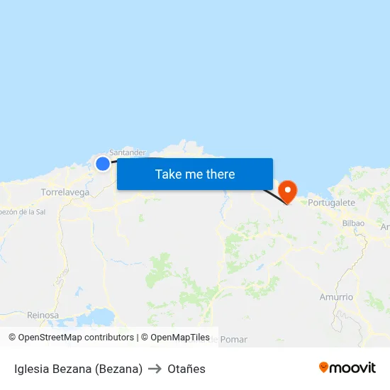 Iglesia Bezana (Bezana) to Otañes map