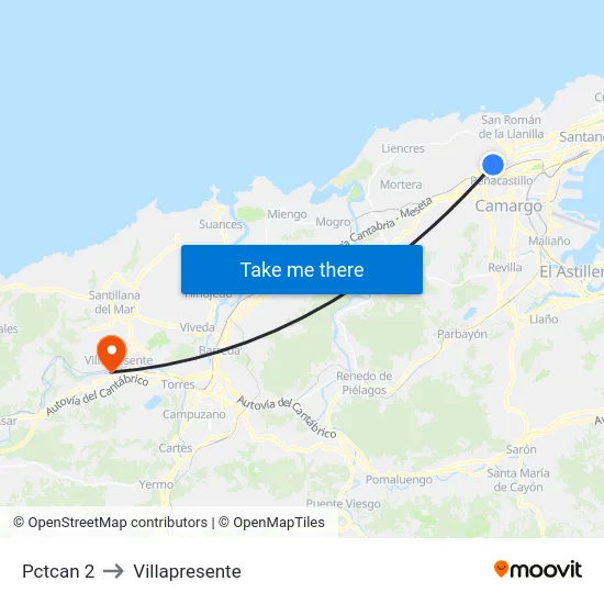 Pctcan 2 to Villapresente map