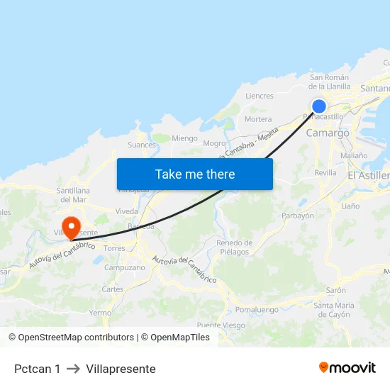 Pctcan 1 to Villapresente map