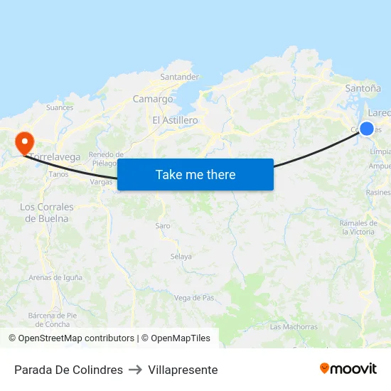 Parada De Colindres to Villapresente map