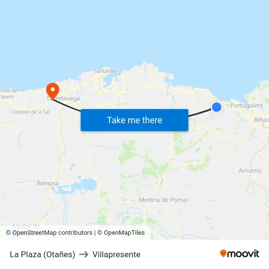 La Plaza (Otañes) to Villapresente map