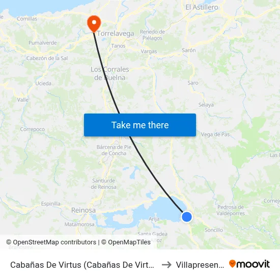 Cabañas De Virtus (Cabañas De Virtus) to Villapresente map