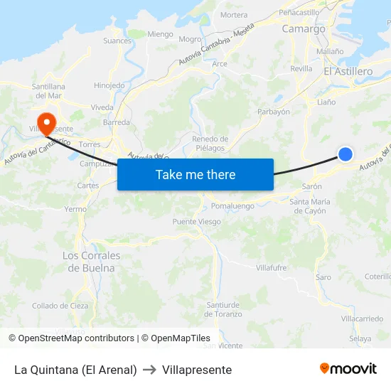 La Quintana (El Arenal) to Villapresente map