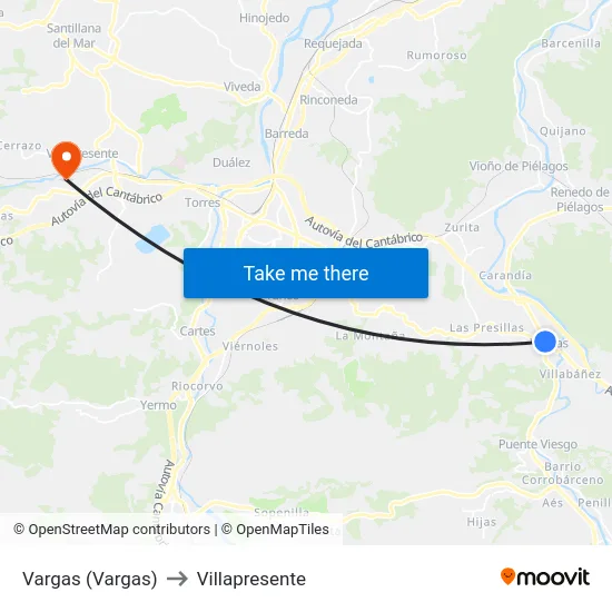 Vargas (Vargas) to Villapresente map