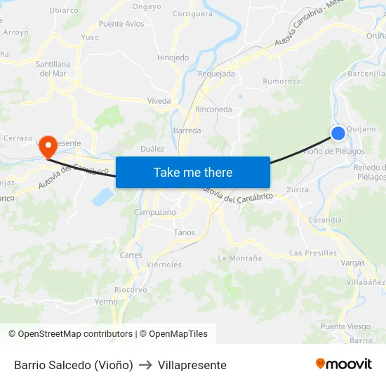 Barrio Salcedo (Vioño) to Villapresente map
