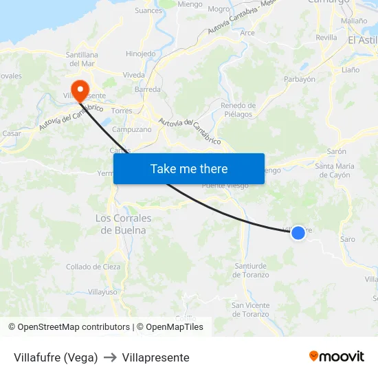 Villafufre (Vega) to Villapresente map