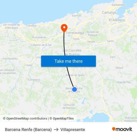 Barcena Renfe (Barcena) to Villapresente map