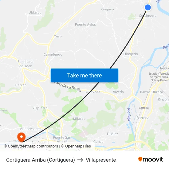 Cortiguera Arriba (Cortiguera) to Villapresente map