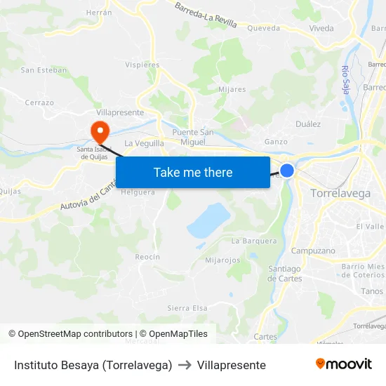 Instituto Besaya (Torrelavega) to Villapresente map