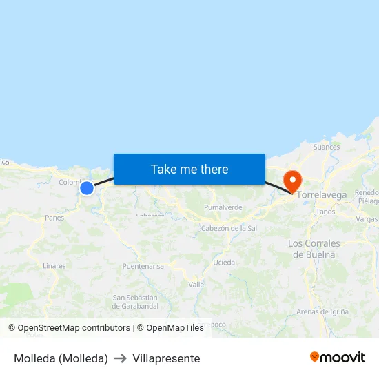 Molleda (Molleda) to Villapresente map