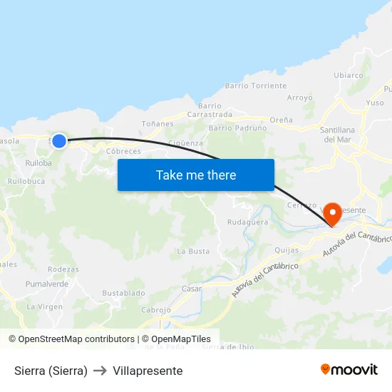 Sierra (Sierra) to Villapresente map
