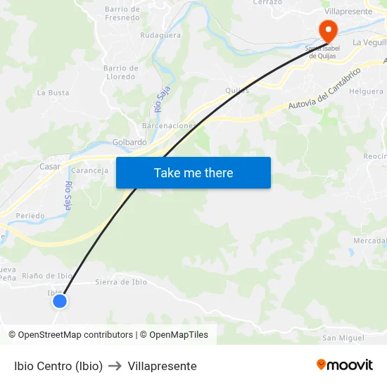Ibio Centro (Ibio) to Villapresente map