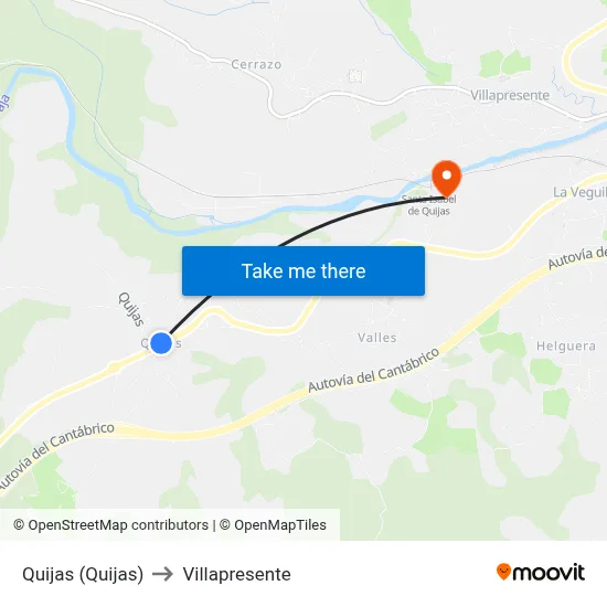 Quijas (Quijas) to Villapresente map
