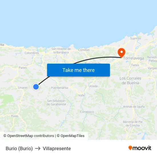 Burio (Burio) to Villapresente map